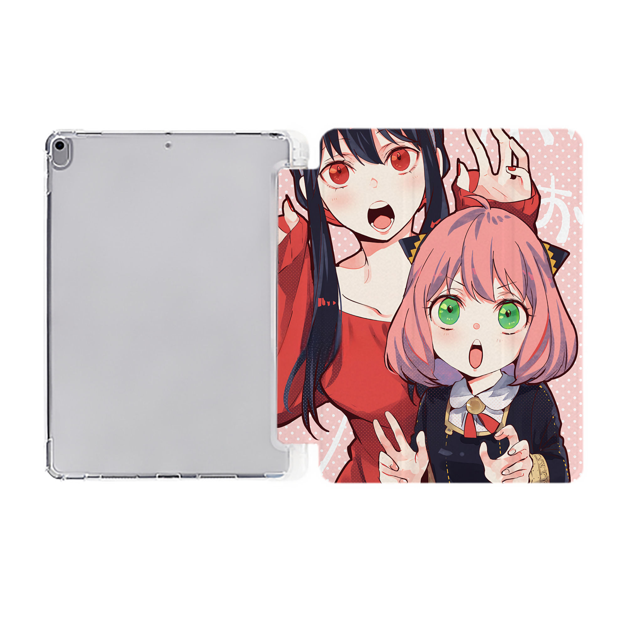 （画像用） SPY×FAMILY间谍家家酒 IPad ケース ペン収納付き 三つ折りスタンド PUレザー×シリコン 対応機種9.5/10.5/10.9インチ